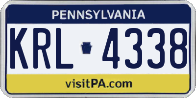 PA license plate KRL4338