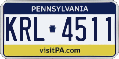 PA license plate KRL4511
