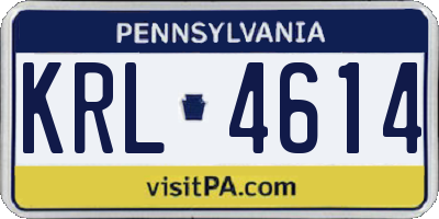 PA license plate KRL4614