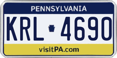 PA license plate KRL4690