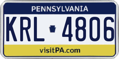PA license plate KRL4806