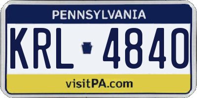 PA license plate KRL4840