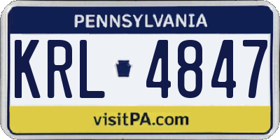 PA license plate KRL4847