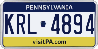 PA license plate KRL4894