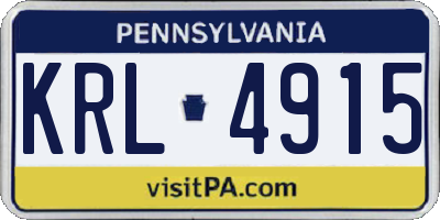 PA license plate KRL4915
