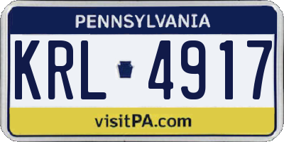 PA license plate KRL4917