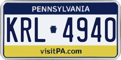 PA license plate KRL4940