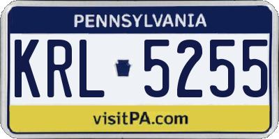 PA license plate KRL5255