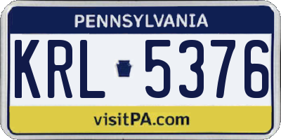 PA license plate KRL5376
