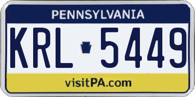 PA license plate KRL5449