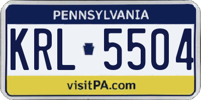 PA license plate KRL5504