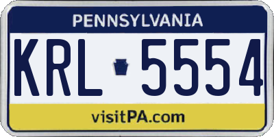 PA license plate KRL5554