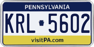 PA license plate KRL5602