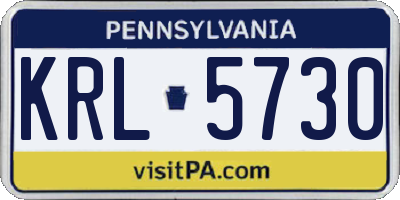 PA license plate KRL5730