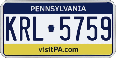 PA license plate KRL5759
