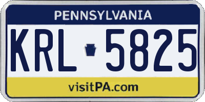 PA license plate KRL5825