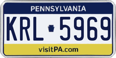 PA license plate KRL5969