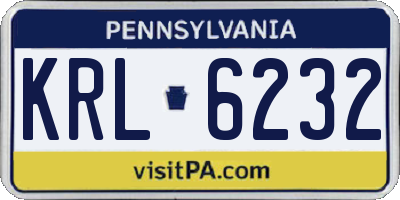 PA license plate KRL6232