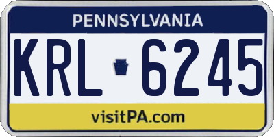 PA license plate KRL6245