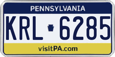 PA license plate KRL6285