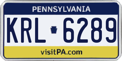 PA license plate KRL6289