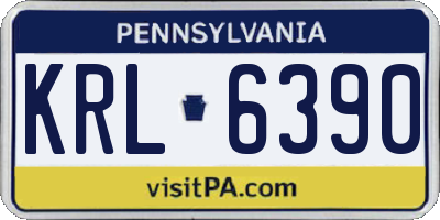 PA license plate KRL6390