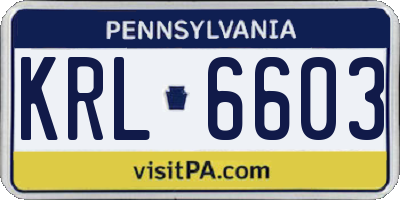 PA license plate KRL6603
