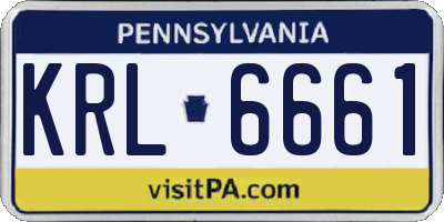 PA license plate KRL6661