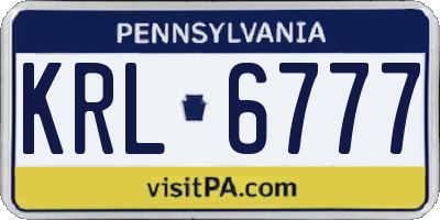 PA license plate KRL6777