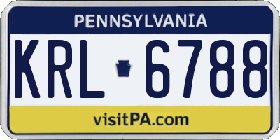 PA license plate KRL6788
