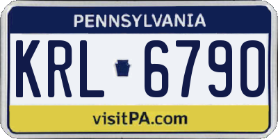 PA license plate KRL6790