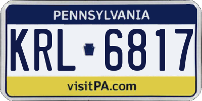 PA license plate KRL6817