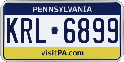 PA license plate KRL6899