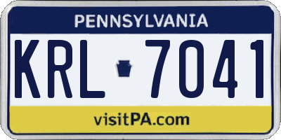 PA license plate KRL7041