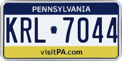PA license plate KRL7044