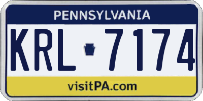 PA license plate KRL7174