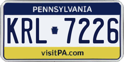 PA license plate KRL7226