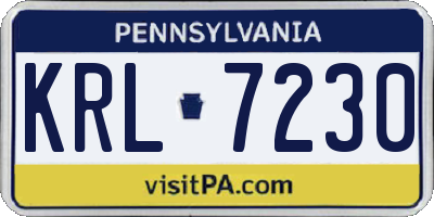 PA license plate KRL7230