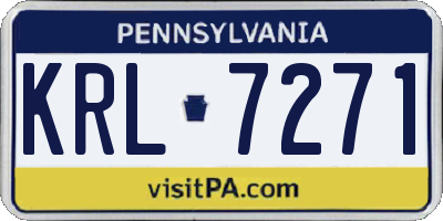 PA license plate KRL7271