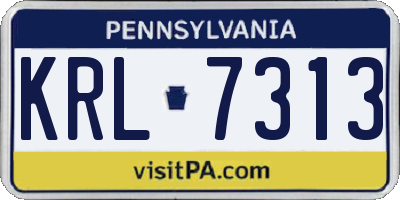 PA license plate KRL7313
