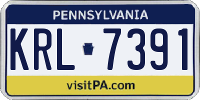 PA license plate KRL7391