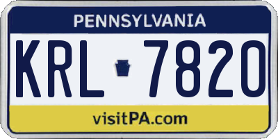 PA license plate KRL7820