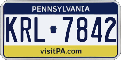 PA license plate KRL7842