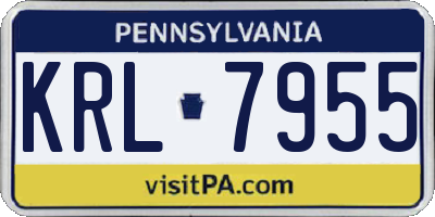 PA license plate KRL7955