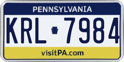 PA license plate KRL7984