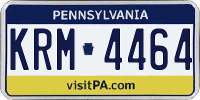 PA license plate KRM4464