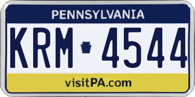 PA license plate KRM4544