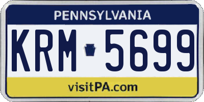 PA license plate KRM5699