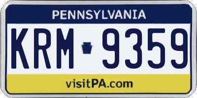 PA license plate KRM9359