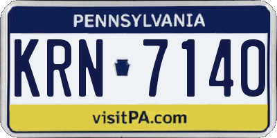 PA license plate KRN7140